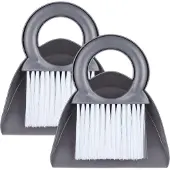 Relaxdays 2x Set de balayage de table, Ustensiles de nettoyage, Gris