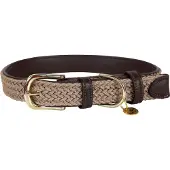 Kentucky Nylon Plaited Dog Collar Marron 28 cm