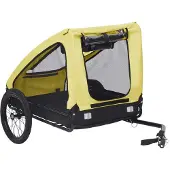 vidaXL Remorque pour vélo pour chiens Jaune et noir