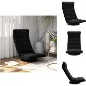 vidaXL Chaise de sol pivotante Noir Velours
