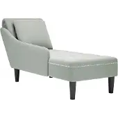 vidaXL Chaise longue avec coussin et accoudoir droit gris clair velours