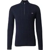 Gant pour homme. 8050603 Pull marine avec demi-fermeture éclair (XL), Casuel, Coton