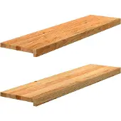 vidaXL Appuis de fenêtre 2 pcs marron clair bois de chêne massif