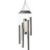 Star Trading Carillon solaire à LED, acier inoxydable, 1 LED blanc chaud, 35 cm