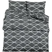 vidaXL Ensemble de literie Gris 155x220 cm coton