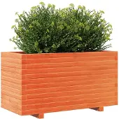 vidaXL Jardinière cire marron 90x40x49,5 cm bois de pin massif