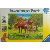 Ravensburger 100 pièces Kinder Puzzle XXL Le bonheur des chevaux dans la prairie 10577