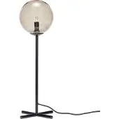 Hubsch Lampe de table en métal noir avec verre de fumée