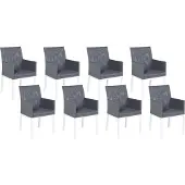 Beliani Lot De 8 Chaises Bacoli Tissu Gris Foncé