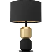 Eglo Lampe de table - Jaune d'or - Noir - Métal - Abat-jour en tissu - H 49 cm