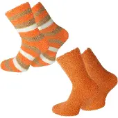 Normani Chaussettes kaki / orange chiné / blanc
