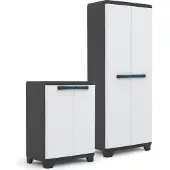 Keter Base linéaire Armoire de rangement, noir/gris clair 9725