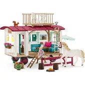 Schleich Set de jeu Horse Club 95 pi?ces - Camper pour r?unions secr?tes avec poup?e et chevaux - Cadeau pour enfants.