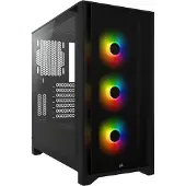 Corsair iCUE 4000X (ATX, E-ATX, mATX, Mini-ITX), Boîtier PC, Noir