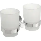 Sapho Porte-verre double OMEGA en chrome + 2 verres 16x9,5x10,5cm--