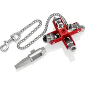 Knipex 00 11 06 V01 Clé universelle "Construction" pour armoires et systèmes de fermeture courants 90 mm (carte SB/blister)