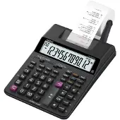 Casio HR-150RCE calculatrice d'impression de bureau noire (Fonctionnement sur piles, Fonctionnement sur secteur)