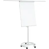 Franken Flipchart ECO Mobil F2400/N, 5 roulettes, réglable en hauteur, magnétique, 2 bras latéraux, bac de rangement, plastique &amp; métal, tableau 680 x 1050 mm