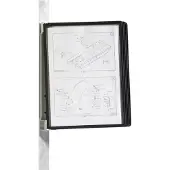 Durable Lot de supports muraux magnétiques VARIO WALL, avec 5 pochettes pour système de présentation, noir