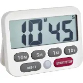 TFA-Dostmann Timer/Stopwatch Digital, Minuteur, Blanc