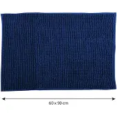 MSV Tapis de bain Microfibre CHENILLE 60x90cm Bleu Fonc?