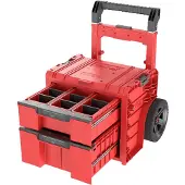 Qbrick System System PRO Cart 2.0 Plus Drawer 2 Red Ultra HD Boîte mobile personnalisée sur roulettes 520 x 415 x 660 mm 9,5 l 12 l poignée télescopique double amovible