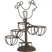 Clayre & Eef Porte-ufs Ø 17x23 cm Brun Métal Poulet