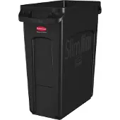 Rubbermaid 1955959 Poubelle Slim Jim avec conduits d'air - 60 L, noir