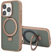 Accezz Coque Ring Stand avec MagSafe pour Apple iPhone 15 Pro - Marron