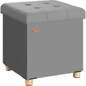 Casaria Pouf Anthracite Velours 42x38x38cm pliable