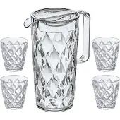 Koziol Carafe et Verres Koziol Crystal 1,6 litre (lot de 5)