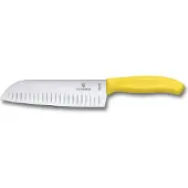 Victorinox SwissClassic 6.8526.17L8B Yellow, santoku à alvéoles, 17 cm, jaune