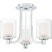 QUOIZEL Plafonnier Kolt, chrome poli, 3xG9x3W, métal, dimensions : 29,9 x 38,4 x 38,4 cm, IP44,