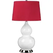 ELSTEAD Lampe de table en céramique Isla rouge et blanche, 1xE27x60W, céramique / plâtre, dimensions : 64x36x36 cm, IP20, Elstead