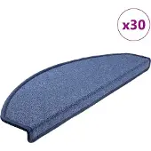 vidaXL Tapis d'escalier 30 pièces 65 x 24 x 4 cm Bleu Demi-rond Grand