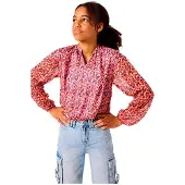 Garcia B52431 Long Sleeve Shirt Rose 10-11 Years Filles