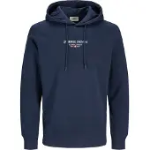 JJ REBEL Print Hoodie Bleu L Homme