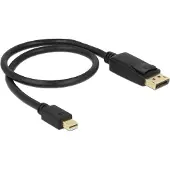 DeLOCK Mini DisplayPort — DisplayPort (0.50 m), Câble vidéo, Noir
