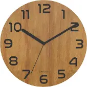 Unilux UNiLUX400140806 Horloge murale/quartz PALMA Bamboo, noir-bambou
