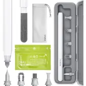 KEYBUDZ AirCare Kit de Nettoyage Premium – 2 Chiffons en Microfibre sans Peluche – 6 Lingettes Antibactériennes Humides et Sèches – 10 Carrés Adhésifs AirCare - Gris
