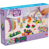 Plus plus Kit découverte 600 pièces Mini (500 pastel et 100 néon) + 2 bases (plaques pour support créations) -