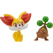 Jazwares Figurines Pokémon Battle - Fennekin & Bonsly, pack de 2 - Figurines dynamiques pour enfants de 3 ans et plus