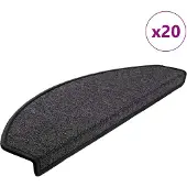vidaXL Tapis d'escalier 20 pièces 65 x 24 x 4 cm Anthracite Demi-rond Grand