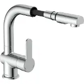 Schutte LONDON, mitigeur lavabo avec douchette extractible, mitigeur bain chromé