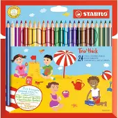 Stabilo Crayon triangulaire épais Trio (24x)