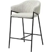 Rousseau Tabouret de comptoir en velours côtelé Hugo gris clair