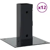 vidaXL Bases de poteau carrées 12 pcs anthracite 46x46 mm