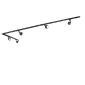 QAZQA Système d'éclairage sur rail intelligent monophasé avec 5 spots Wifi GU10 noirs - Iconic Gissi