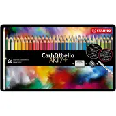 Stabilo Crayon de couleur CarbOthello - boîte métal de 48 crayons de couleur fusain pastel aquarella