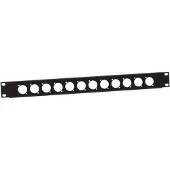 Adam hall 19 U Shaped Rack Panel With 12 D Type XLR Holes 1U